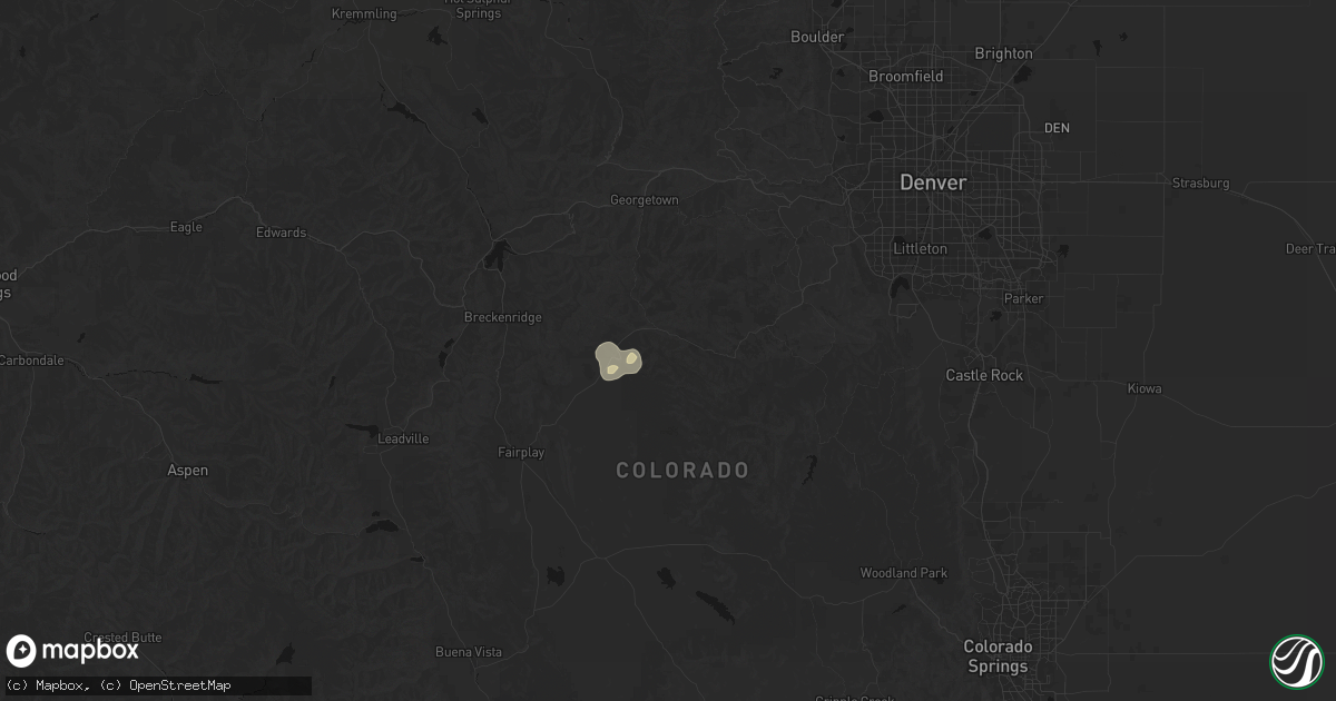 Hail map in Grant, CO on May 28, 2026