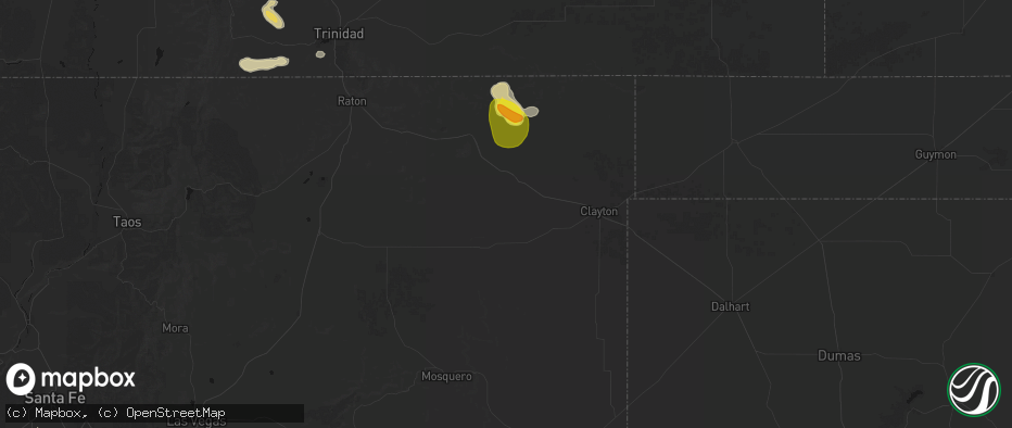 Hail map in Grenville, NM on May 28, 2026