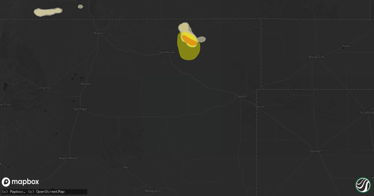 Hail map in Grenville, NM on May 28, 2026