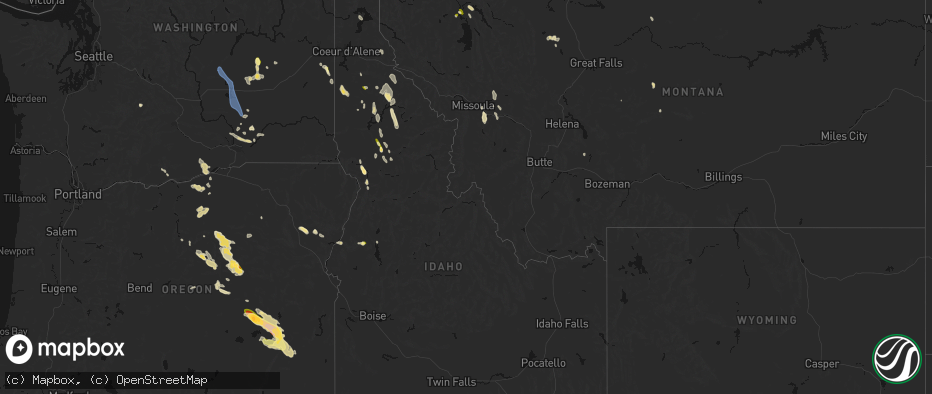 Hail map in Idaho on May 28, 2026