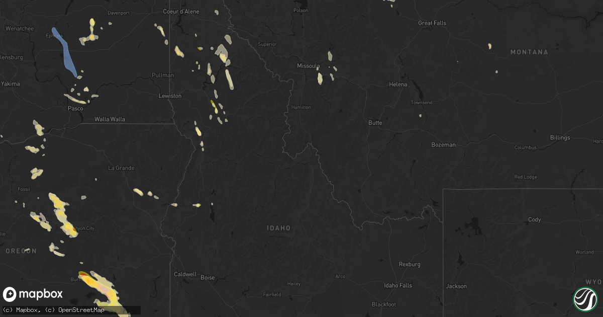 Hail map in Idaho on May 28, 2026