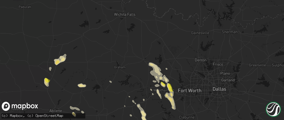 Hail map in Jacksboro, TX on May 28, 2026
