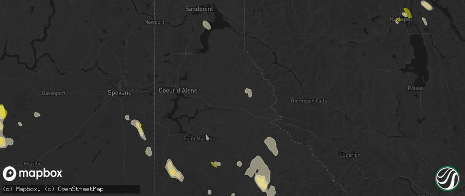 Hail map in Kingston, ID on May 28, 2026