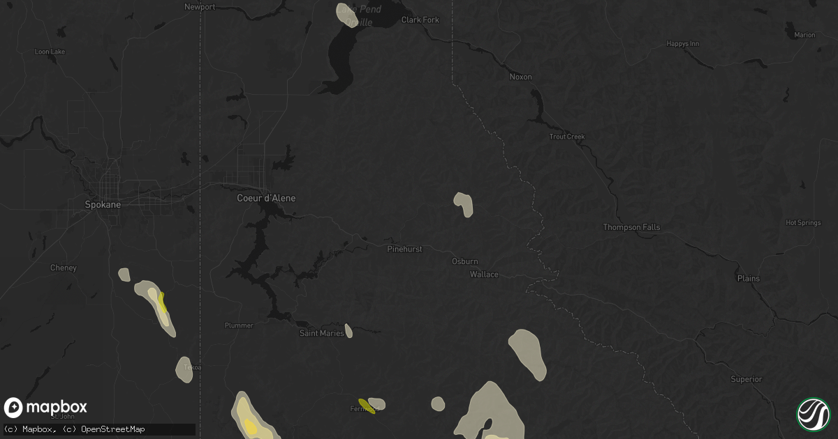 Hail map in Kingston, ID on May 28, 2026