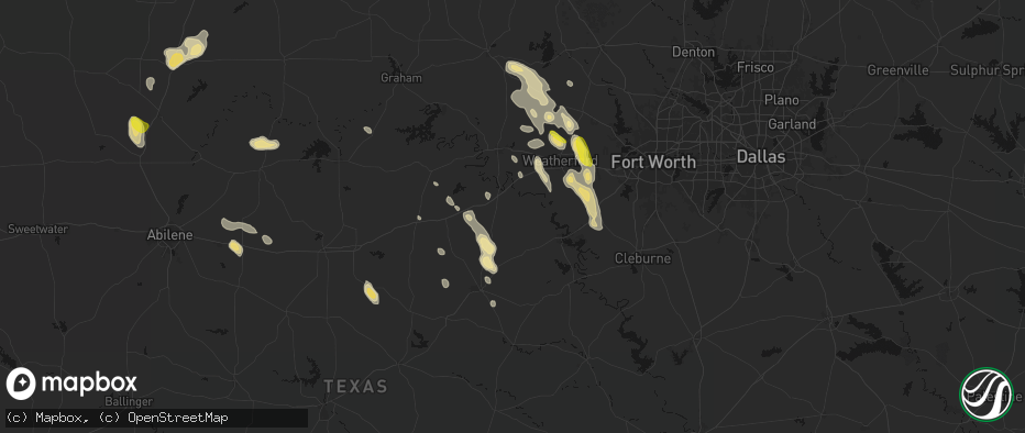 Hail map in Lipan, TX on May 28, 2026