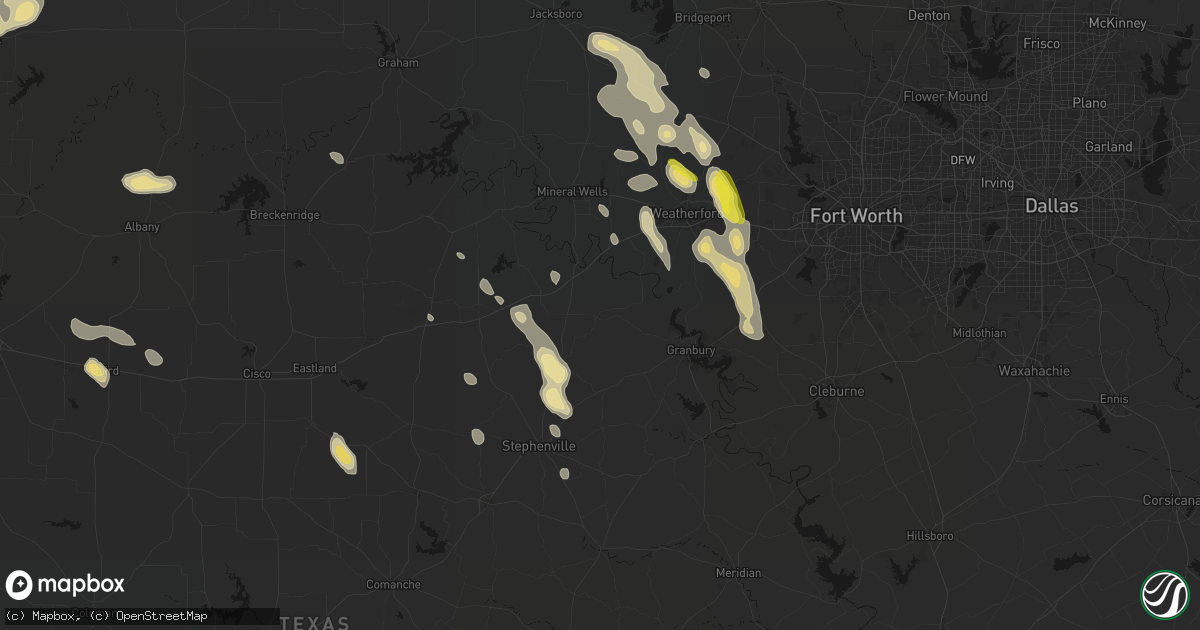 Hail map in Lipan, TX on May 28, 2026