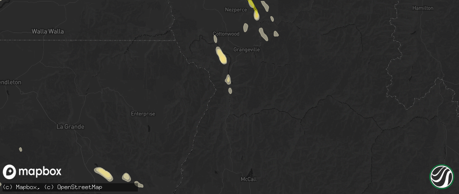 Hail map in Lucile, ID on May 28, 2026