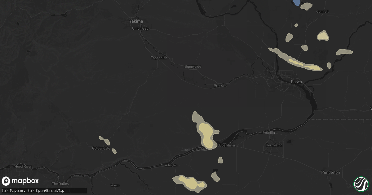 Hail map in Mabton, WA on May 28, 2026
