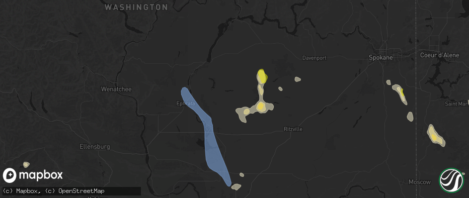 Hail map in Marlin, WA on May 28, 2026