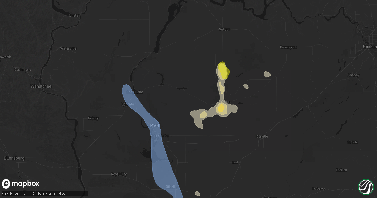 Hail map in Marlin, WA on May 28, 2026