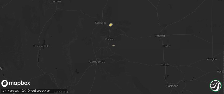 Hail map in Mescalero, NM on May 28, 2026