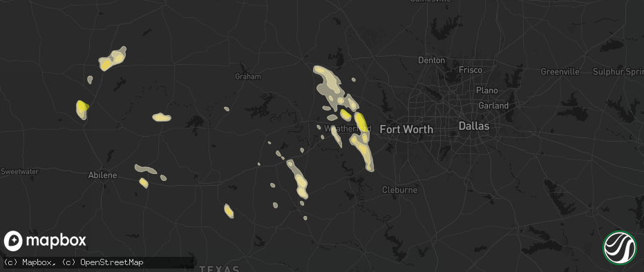 Hail map in Millsap, TX on May 28, 2026