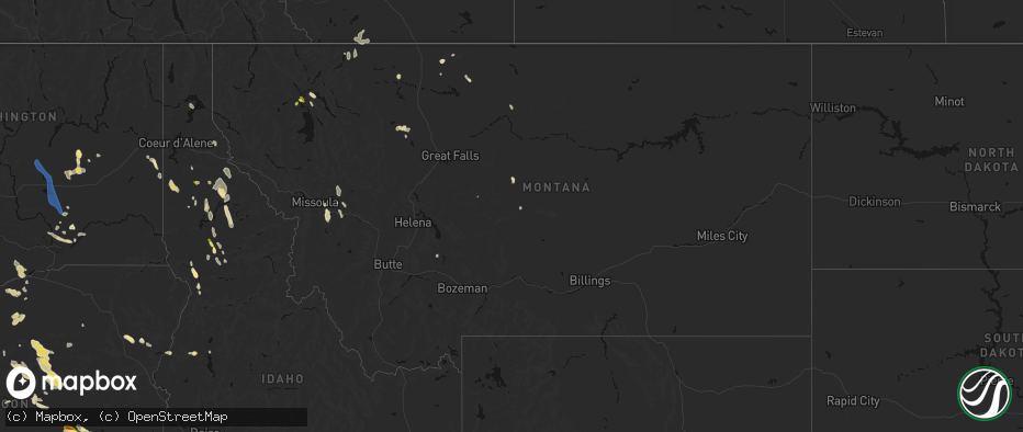 Hail map in Montana on May 28, 2026