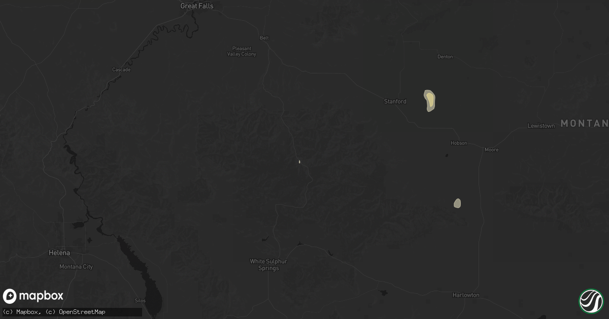 Hail map in Neihart, MT on May 28, 2026