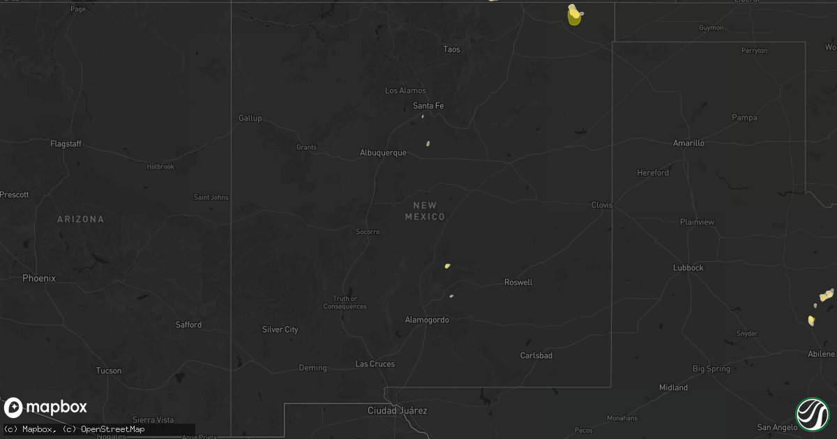 Hail map in New Mexico on May 28, 2026