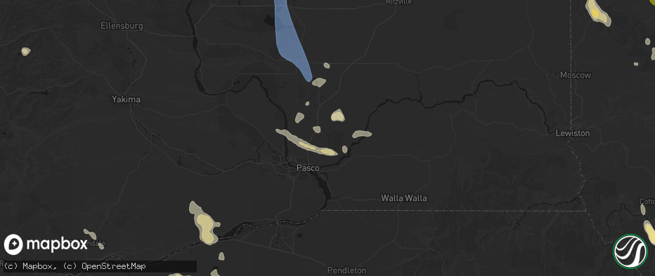 Hail map in Pasco, WA on May 28, 2026