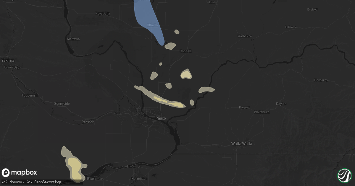 Hail map in Pasco, WA on May 28, 2026