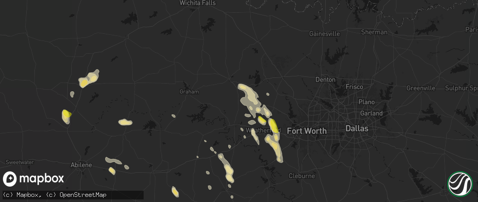 Hail map in Perrin, TX on May 28, 2026