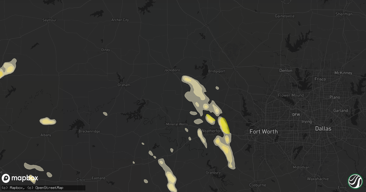 Hail map in Perrin, TX on May 28, 2026