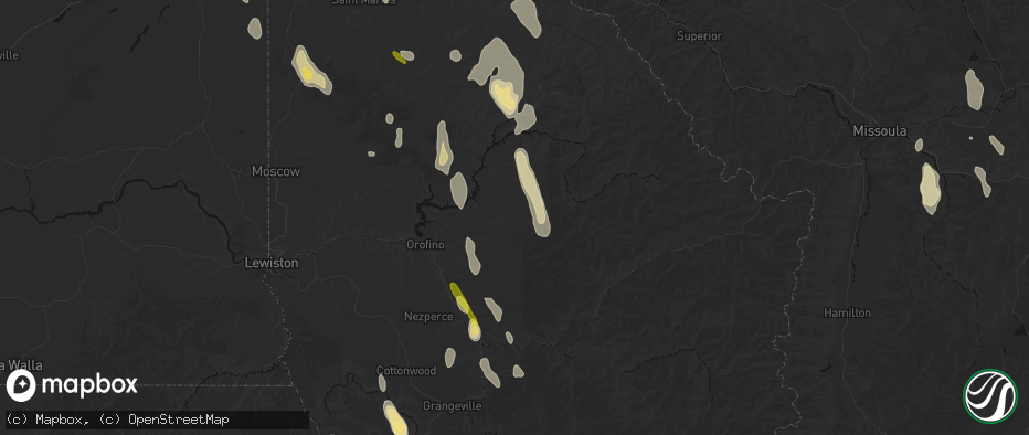 Hail map in Pierce, ID on May 28, 2026