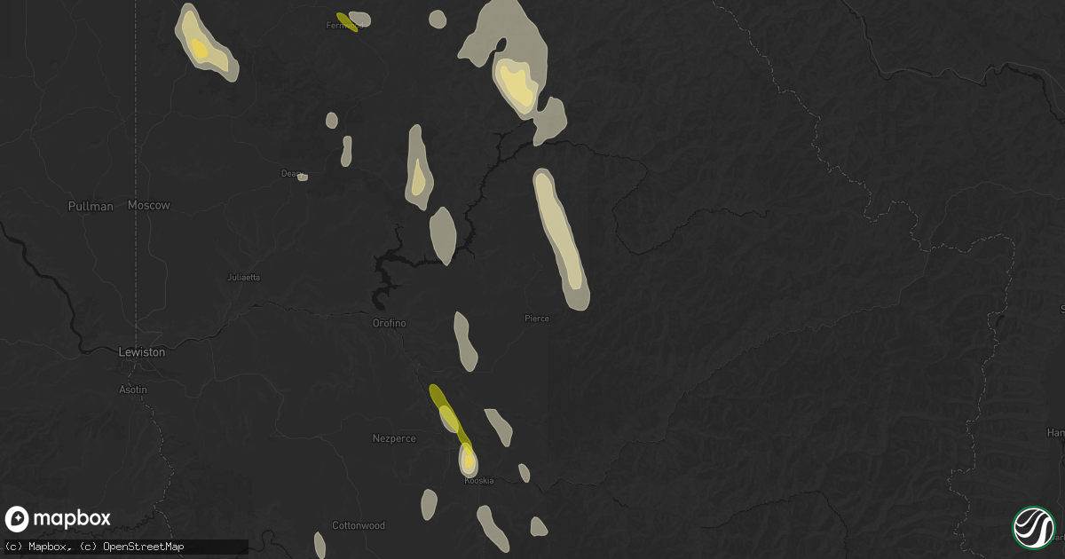 Hail map in Pierce, ID on May 28, 2026