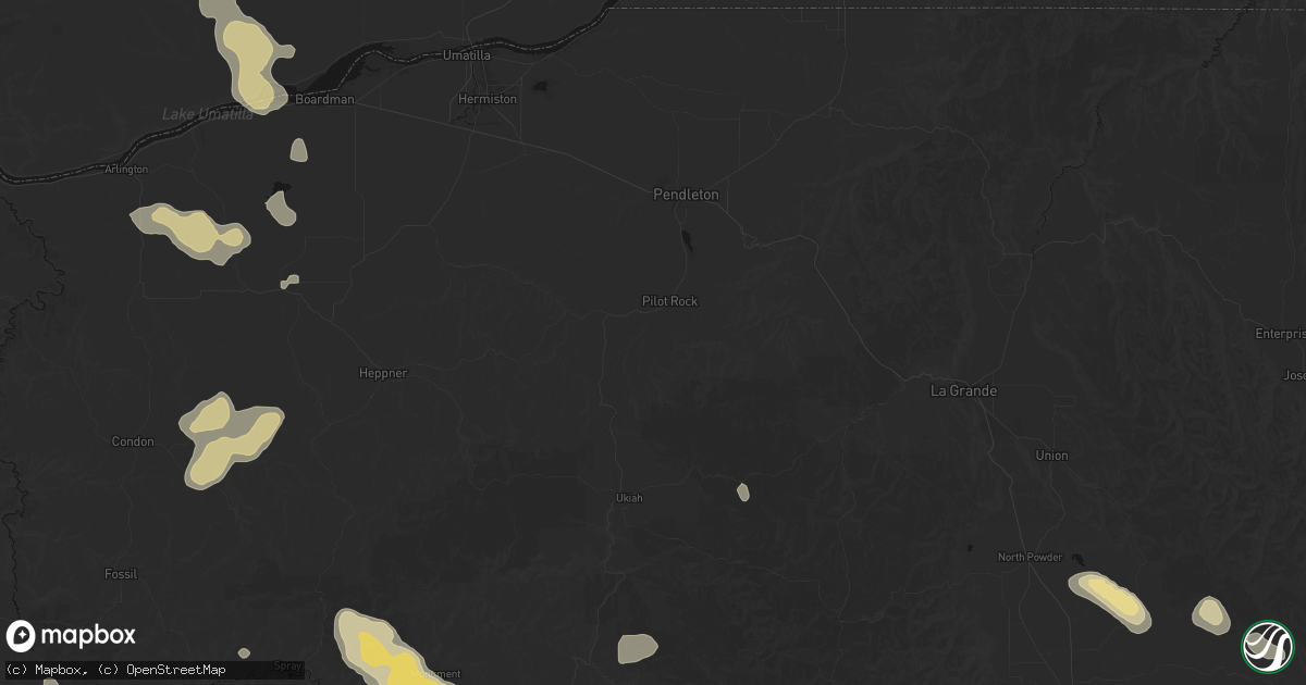 Hail map in Pilot Rock, OR on May 28, 2026