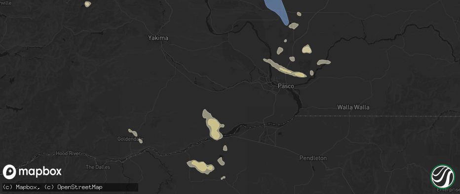 Hail map in Prosser, WA on May 28, 2026