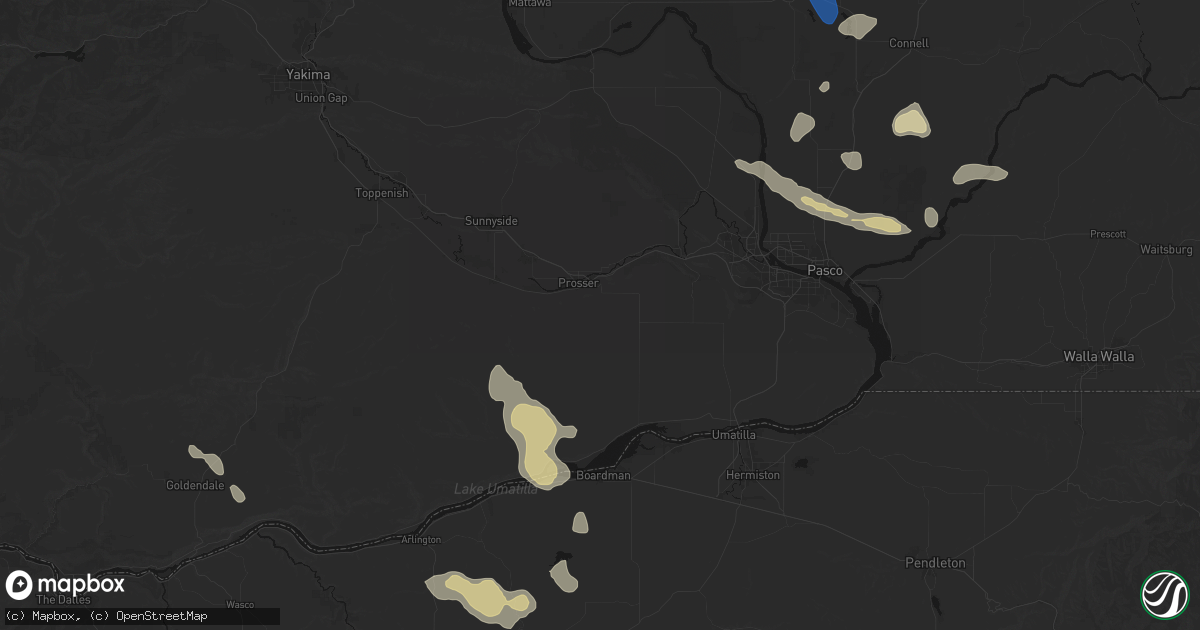 Hail map in Prosser, WA on May 28, 2026