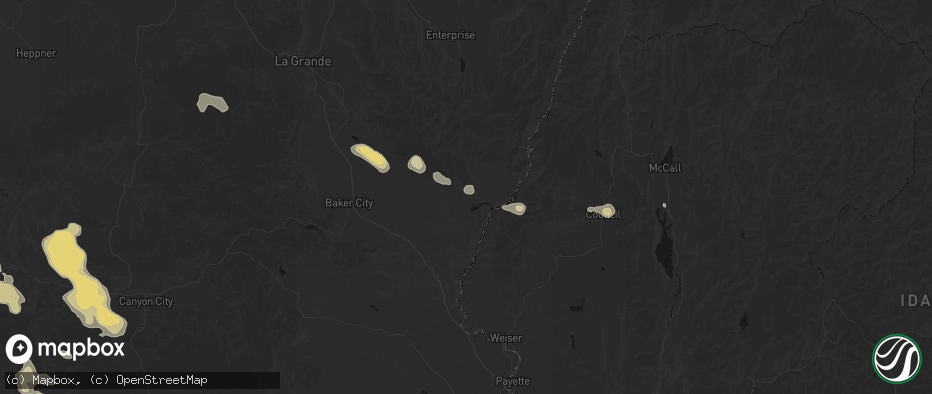 Hail map in Richland, OR on May 28, 2026