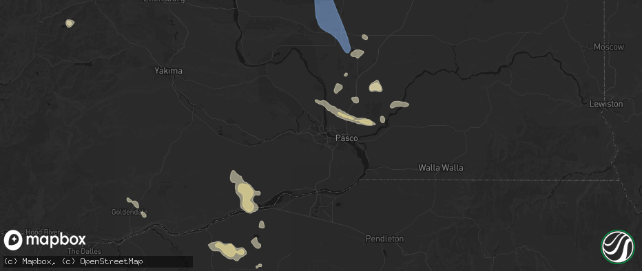 Hail map in Richland, WA on May 28, 2026