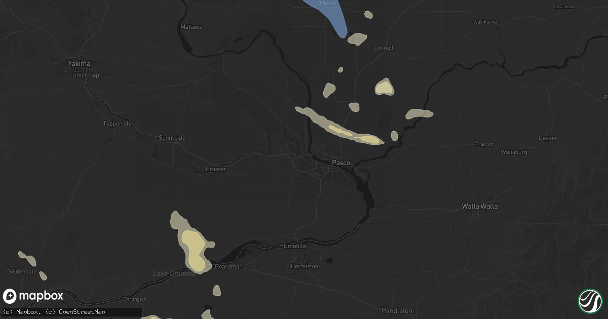 Hail map in Richland, WA on May 28, 2026