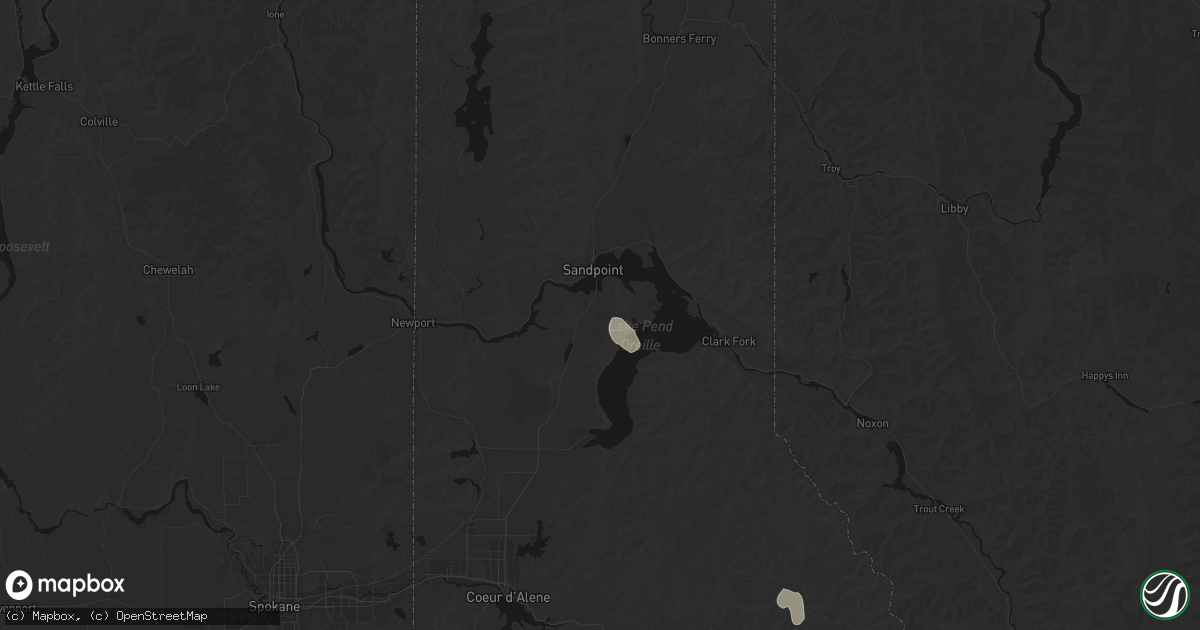 Hail map in Sagle, ID on May 28, 2026