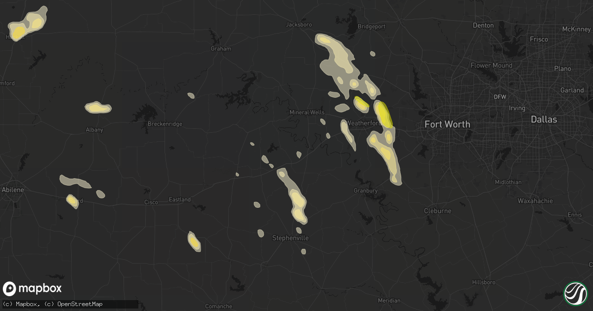 Hail map in Santo, TX on May 28, 2026