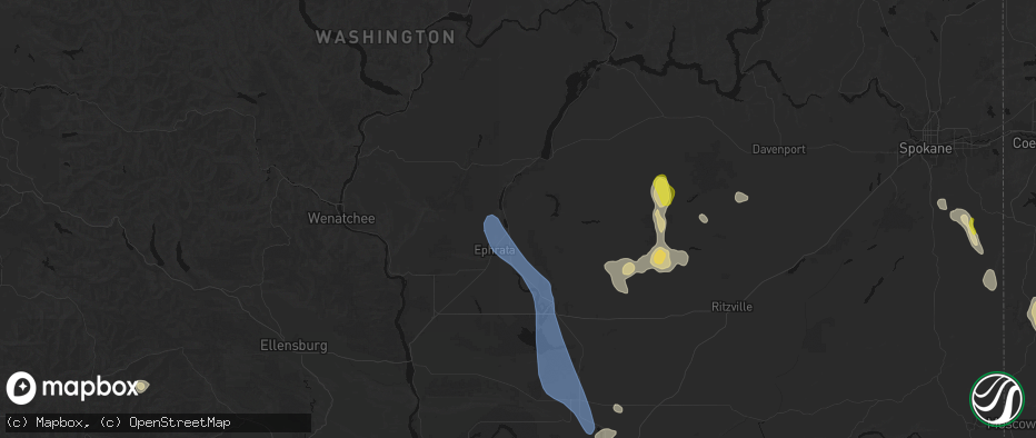 Hail map in Soap Lake, WA on May 28, 2026