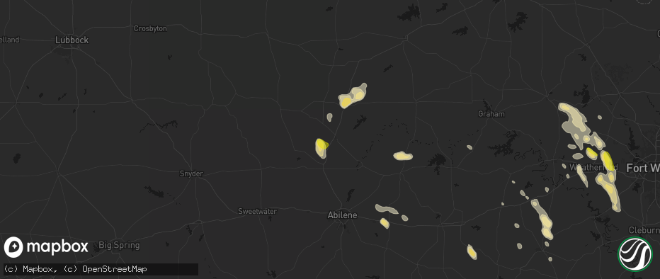 Hail map in Stamford, TX on May 28, 2026