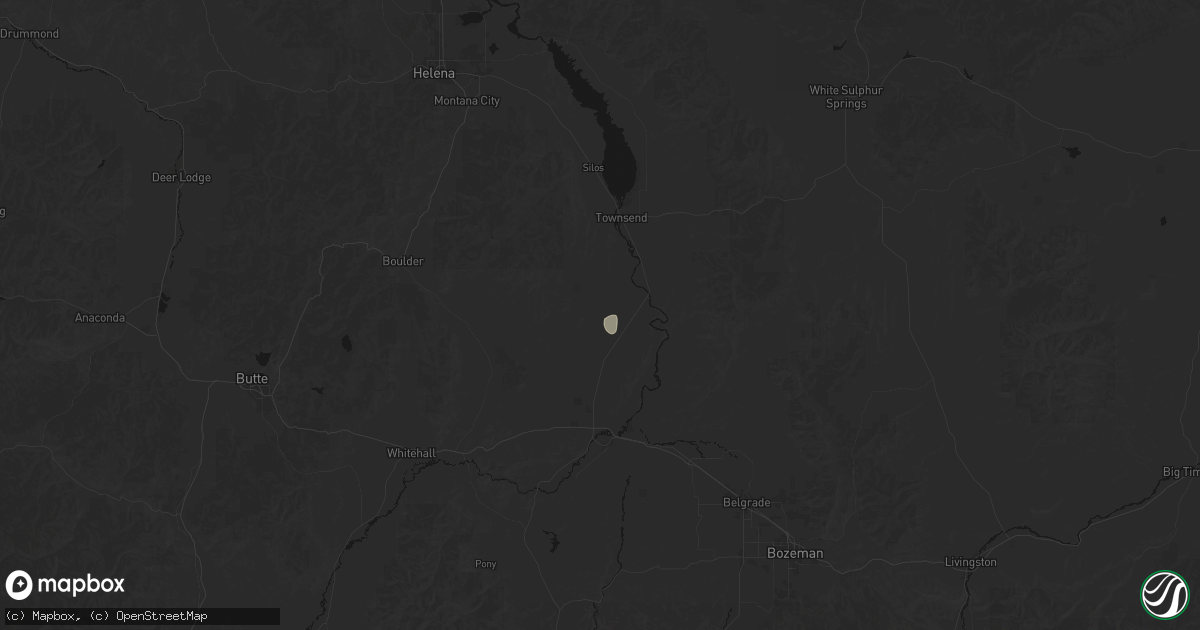Hail map in Toston, MT on May 28, 2026