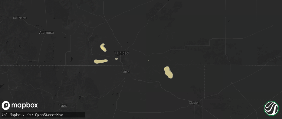 Hail map in Trinchera, CO on May 28, 2026