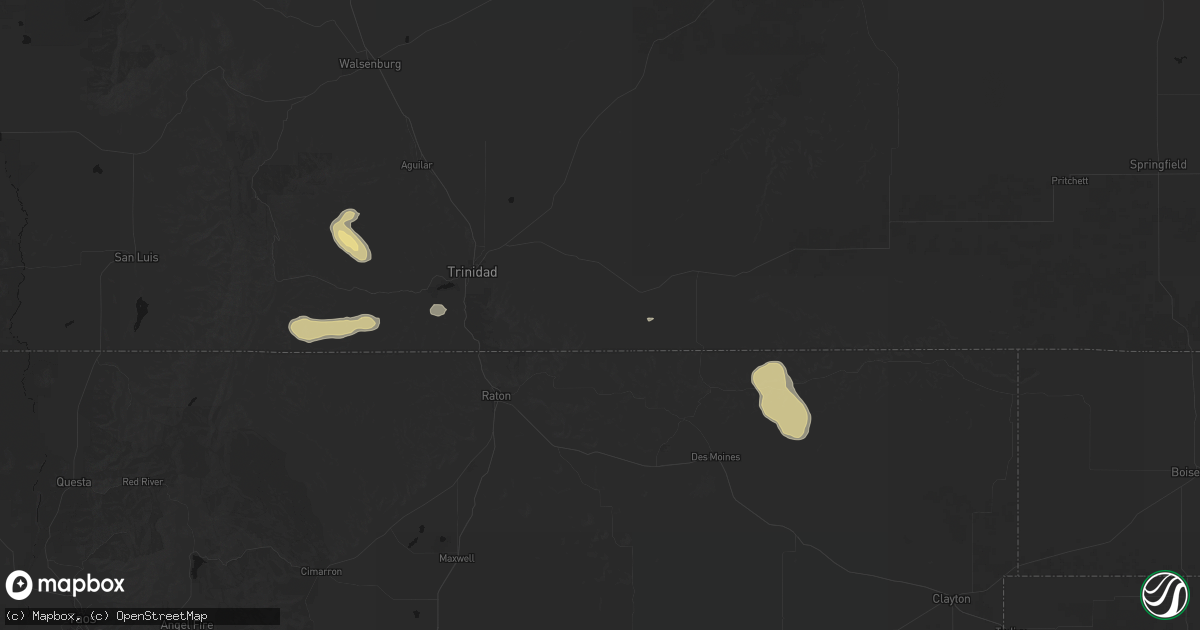 Hail map in Trinchera, CO on May 28, 2026