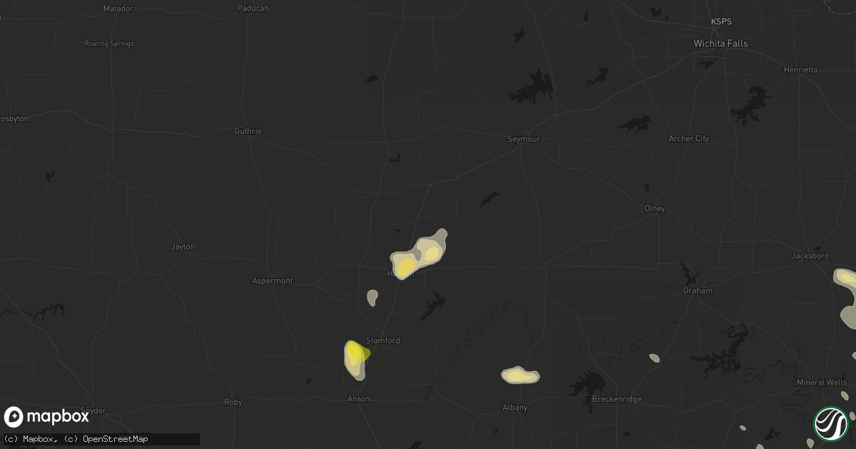 Hail map in Weinert, TX on May 28, 2026
