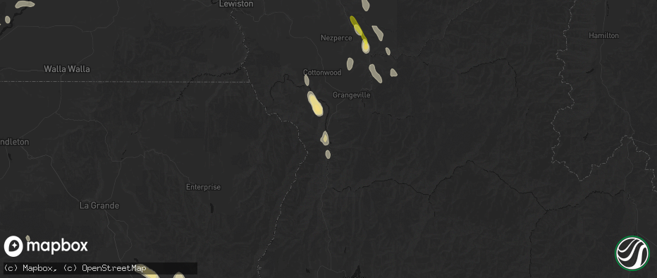 Hail map in White Bird, ID on May 28, 2026