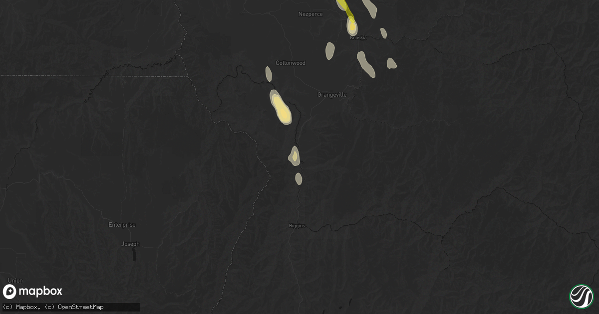 Hail map in White Bird, ID on May 28, 2026