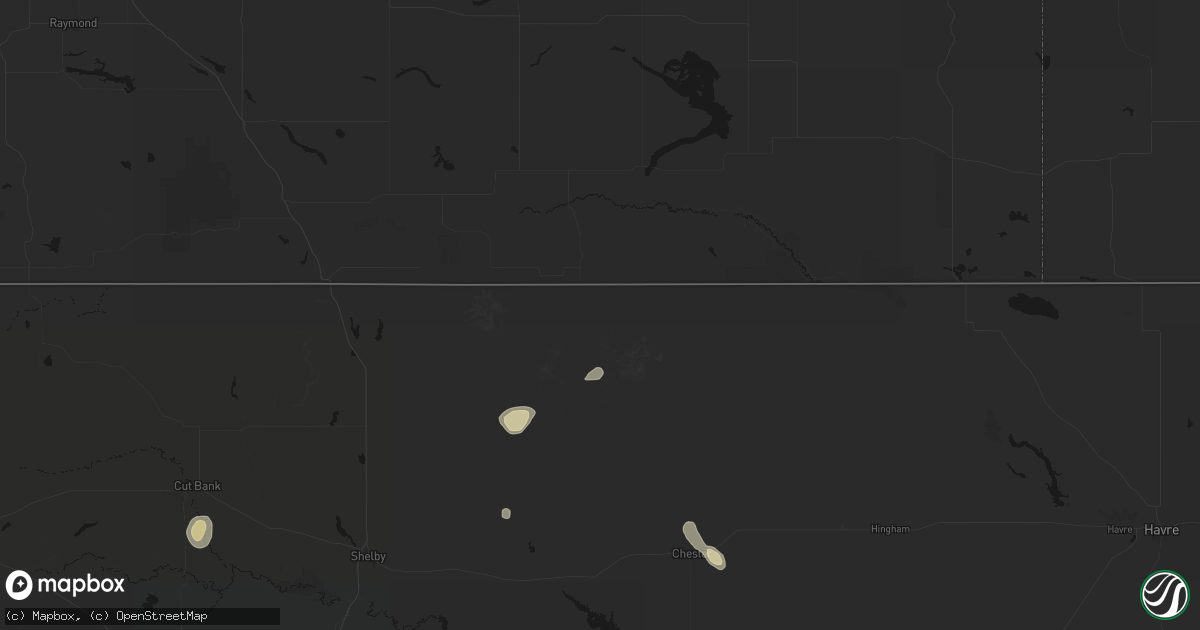 Hail map in Whitlash, MT on May 28, 2026