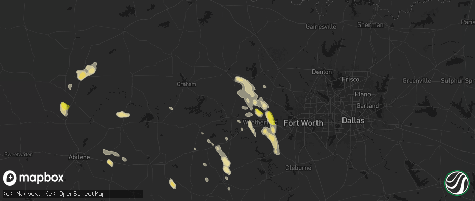 Hail map in Whitt, TX on May 28, 2026