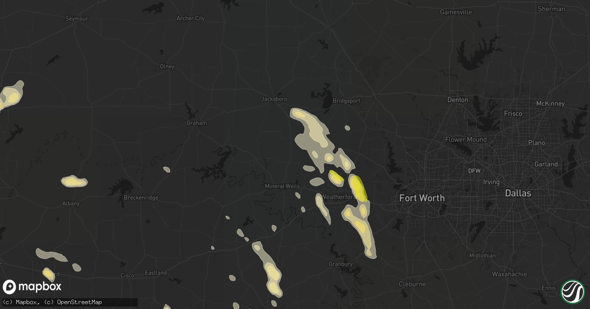 Hail map in Whitt, TX on May 28, 2026