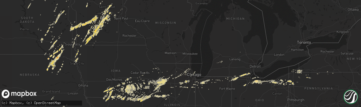 Hail map in Illinois on May 29, 2011