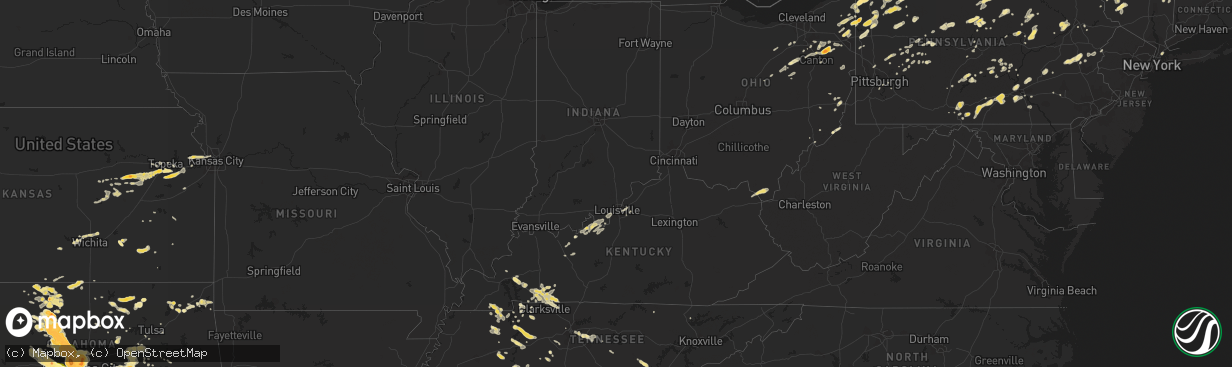 Hail map in New York on May 29, 2012