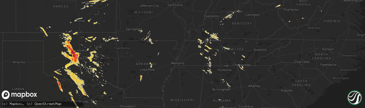 Hail map on May 29, 2012