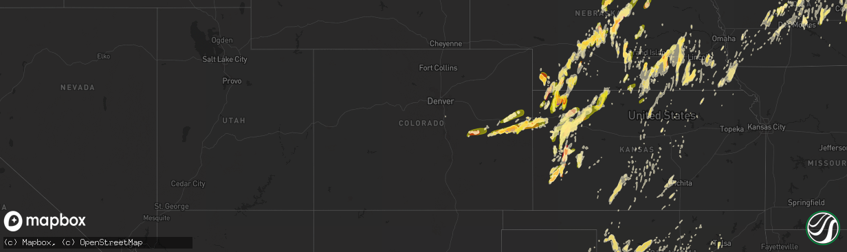 Hail map in Colorado on May 29, 2013