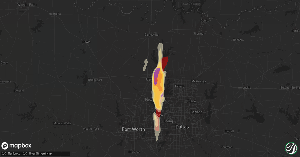 Hail map in Denton, TX on May 29, 2013
