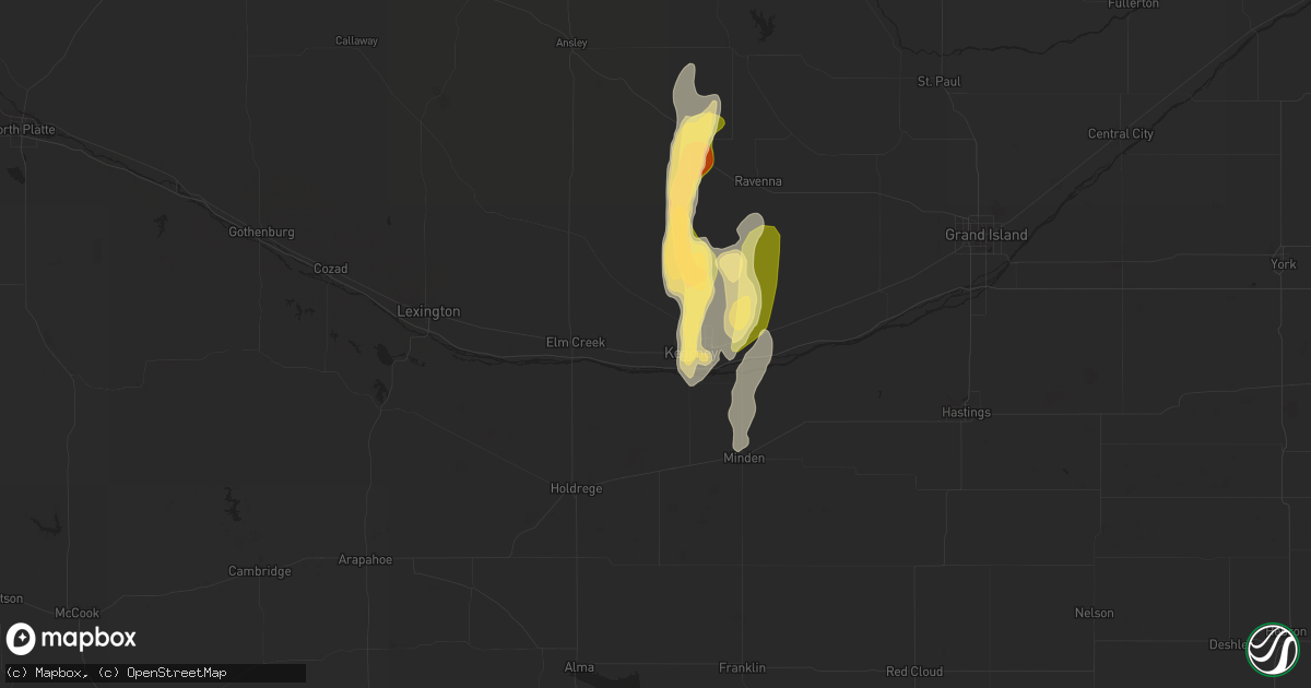 Hail map in Kearney, NE on May 29, 2013